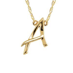 Jane Basch 14K A Z Initial Necklace